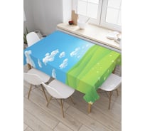 Прямоугольная скатерть JOYARTY Акварельные лужки из сатена tc_29079_120x145