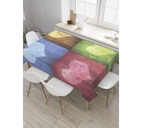 Прямоугольная скатерть JOYARTY Винтажные сердца из сатена tc_28516_120x145