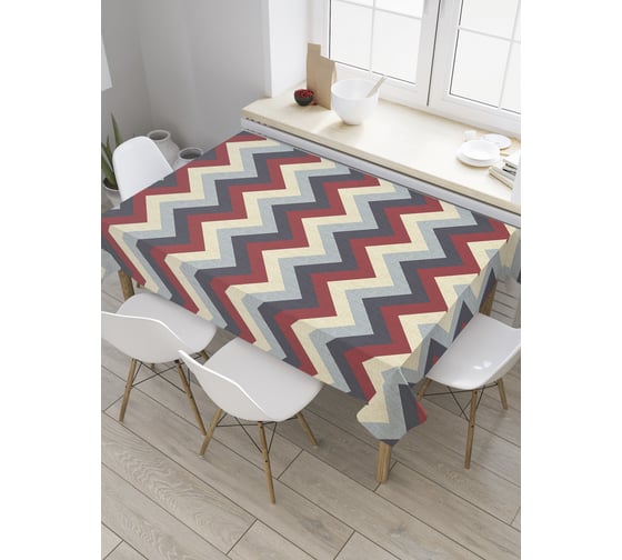 Прямоугольная скатерть JOYARTY Винтажный зигзаг из сатена tc_32207_120x145 1