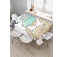 Прямоугольная скатерть JOYARTY Брутальный санта из сатена tc_22185_120x145