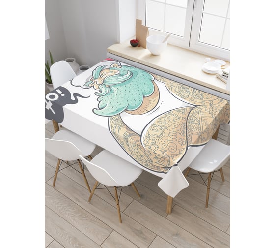 Прямоугольная скатерть JOYARTY Брутальный санта из сатена tc_22185_120x145 1