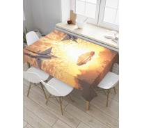 Прямоугольная скатерть JOYARTY Атака НЛО из сатена tc_6850_120x145
