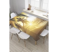 Прямоугольная скатерть JOYARTY Вечерние пальмы над берегом из сатена tc_31265_120x145
