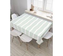 Прямоугольная скатерть JOYARTY Белые линии на мятном фоне из сатена tc_33376_120x145