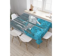 Прямоугольная скатерть JOYARTY Акула в лесу из сатена tc_5276_120x145
