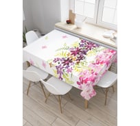 Прямоугольная скатерть JOYARTY Бордовые цветы из сатена tc_2301_120x145