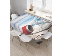 Прямоугольная скатерть JOYARTY Вид из самолета из сатена tc_5514_120x145