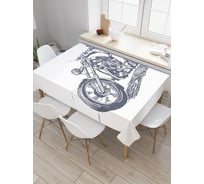 Прямоугольная скатерть JOYARTY Байкер в дороге из сатена tc_30094_120x145