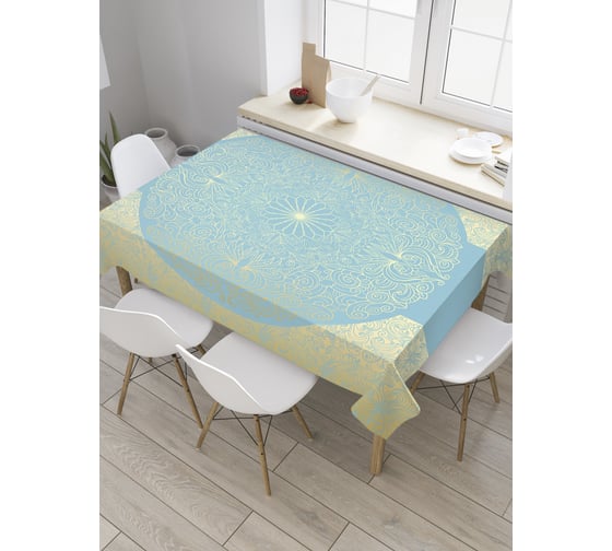 Прямоугольная скатерть JOYARTY Бирюзовые часы искусства из сатена tc_33839_120x145 1