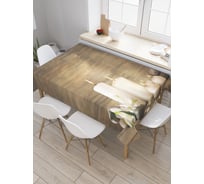 Прямоугольная скатерть JOYARTY Белые свечи из сатена tc_21867_120x145