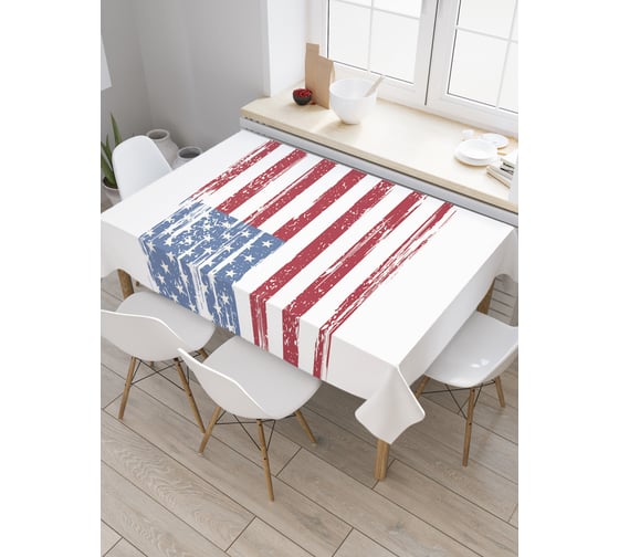 Прямоугольная скатерть JOYARTY Американский флаг ретро из сатена tc_5325_120x145 1