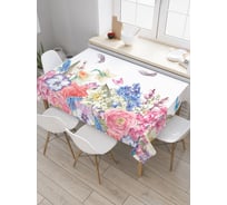 Прямоугольная скатерть JOYARTY Весенние цветы из сатена tc_25363_120x145