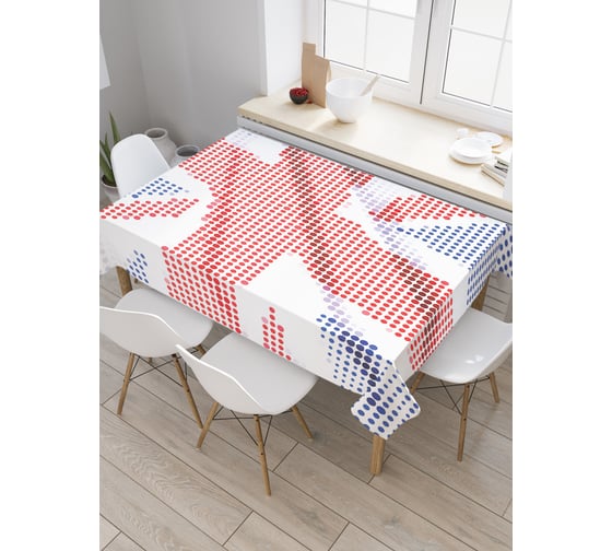 Прямоугольная скатерть JOYARTY Британский пиксельный флаг из сатена tc_30972_120x145 1