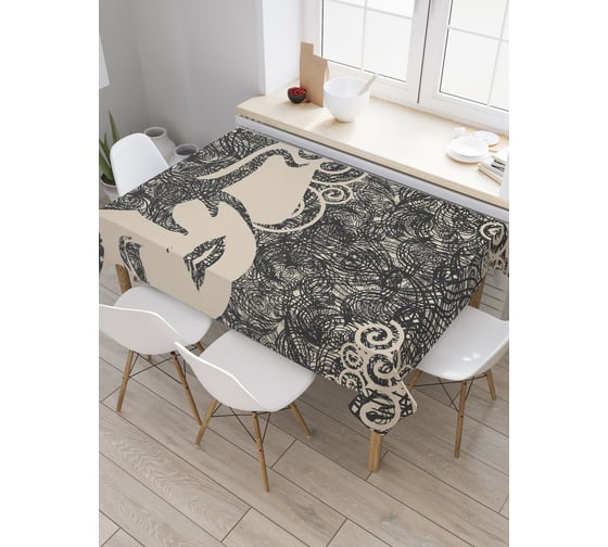 Прямоугольная скатерть JOYARTY Ажуры в портрете из сатена tc_29012_120x145 1