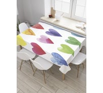 Прямоугольная скатерть JOYARTY Акварельные сердца из сатена tc_32111_120x145