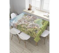 Прямоугольная скатерть JoyArty Ландшафтный парк Чинкве- Терре из сатена tc_32868_120x145