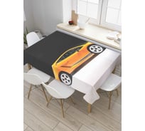 Прямоугольная скатерть JoyArty Оранжевый спорткар из сатена tc_809_120x145