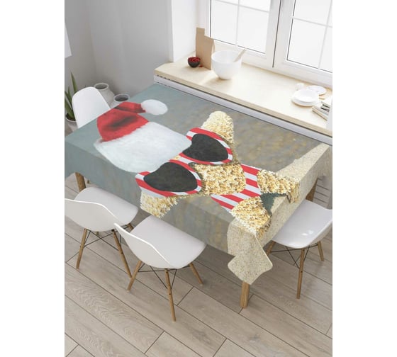 Прямоугольная скатерть JoyArty Новогодняя морская звезда из сатена tc_5708_120x145 1