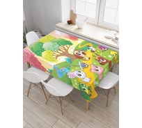 Прямоугольная скатерть JoyArty Любопытные зверушки из сатена tc_29515_120x145