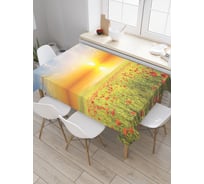 Прямоугольная скатерть JoyArty Маковое поле в закате из сатена tc_30884_120x145