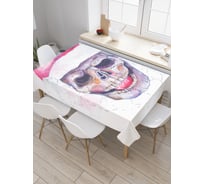 Прямоугольная скатерть JoyArty Новогодний череп из сатена tc_19899_120x145