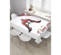 Прямоугольная скатерть JoyArty Любящий пингвин из сатена tc_8877_120x145
