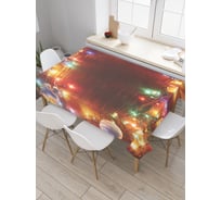 Прямоугольная скатерть JoyArty Новогодние гирлянды из сатена tc_19389_120x145