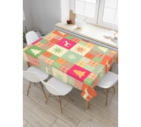 Прямоугольная скатерть JoyArty Новогодние атрибуты из сатена tc_5918_120x145