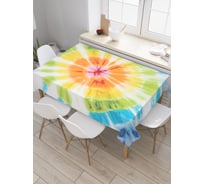 Прямоугольная скатерть JoyArty Круглая радуга из сатена tc_20336_120x145