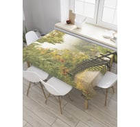 Прямоугольная скатерть JoyArty Осенняя дорога из сатена tc_32759_120x145