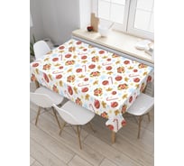 Прямоугольная скатерть JoyArty Новогодние шары из сатена tc_37104_120x145
