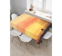 Прямоугольная скатерть JoyArty Одинокий конь на закате из сатена tc_21626_120x145