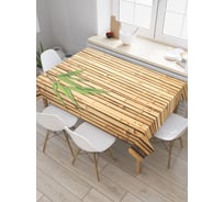 Прямоугольная скатерть JoyArty Листья бамбука из сатена tc_5291_120x145
