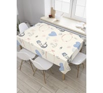 Прямоугольная скатерть JoyArty Любовь русалок из сатена tc_9005_120x145