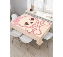 Прямоугольная скатерть JoyArty Милый череп с сердцами из сатена tc_9763_120x145