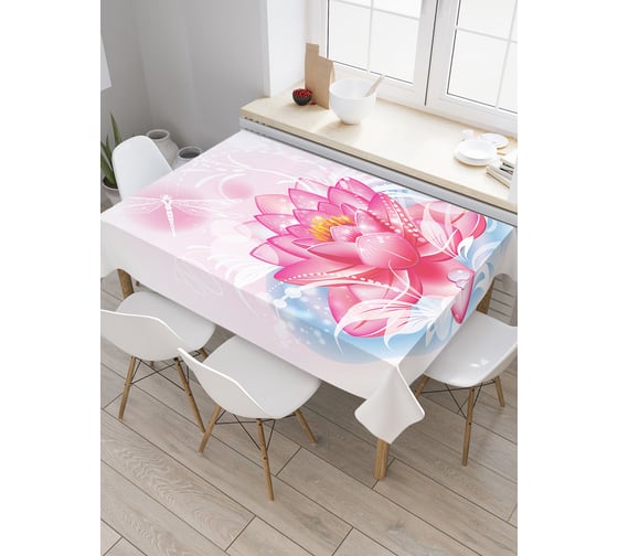 Прямоугольная скатерть JoyArty Лотос из сатена tc_26491_120x145