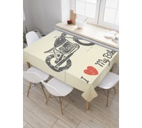 Прямоугольная скатерть JoyArty Любовь и мотоцикл из сатена tc_9929_120x145