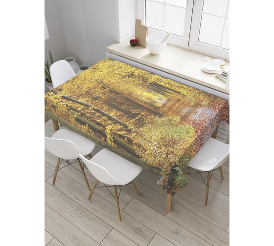 Прямоугольная скатерть JoyArty Осенняя аллея из сатена tc_8938_120x145 1