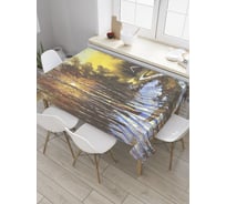 Прямоугольная скатерть JoyArty Остатки зимы из сатена tc_9283_120x145