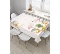 Прямоугольная скатерть JoyArty Остров фламинго из сатена tc_9445_120x145