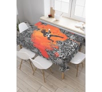 Прямоугольная скатерть JoyArty Красочный гитарист из сатена tc_23085_120x145