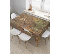 Прямоугольная скатерть JoyArty Олень в лесу из сатена tc_4298_120x145