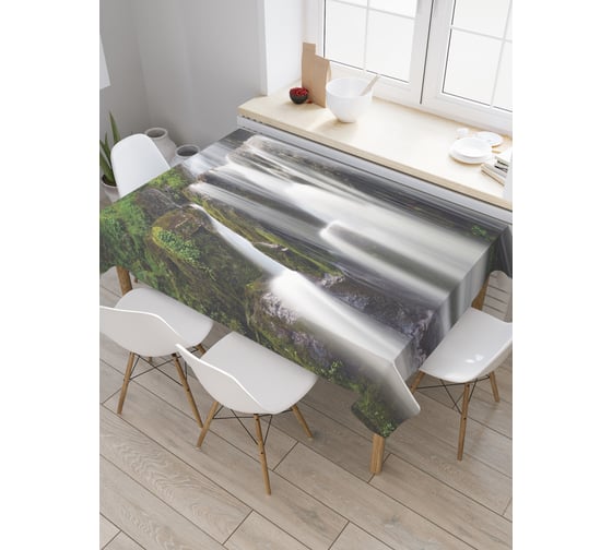 Прямоугольная скатерть JoyArty Неудержимый водопад из сатена tc_18956_120x145