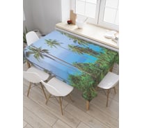 Прямоугольная скатерть JoyArty Небесные пальмы из сатена tc_19475_120x145