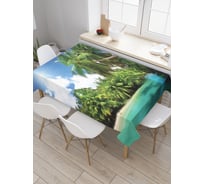 Прямоугольная скатерть JoyArty Пальмы на берегу пляжа из сатена tc_32526_120x145