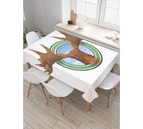 Прямоугольная скатерть JoyArty Любопытный лось из сатена tc_22296_120x145