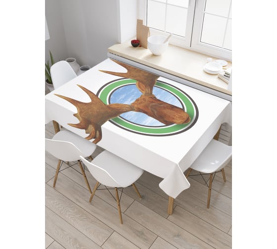 Прямоугольная скатерть JoyArty Любопытный лось из сатена tc_22296_120x145 1