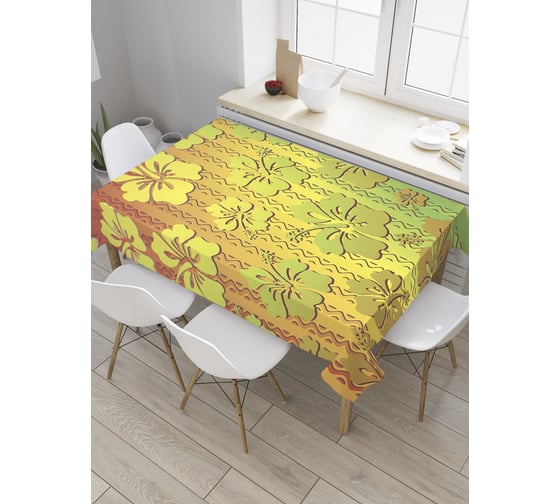 Прямоугольная скатерть JoyArty Листья конопли из сатена tc_36071_120x145 1