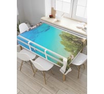 Прямоугольная скатерть JoyArty Окно над морем из сатена tc_7786_120x145