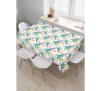 Прямоугольная скатерть JoyArty Пальмовые цветы из сатена tc_71180_120x145